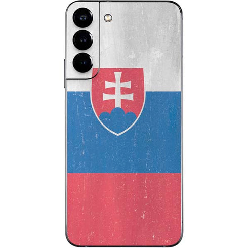 Slovakia Flag Distressed Galaxy S22 Plus Skin